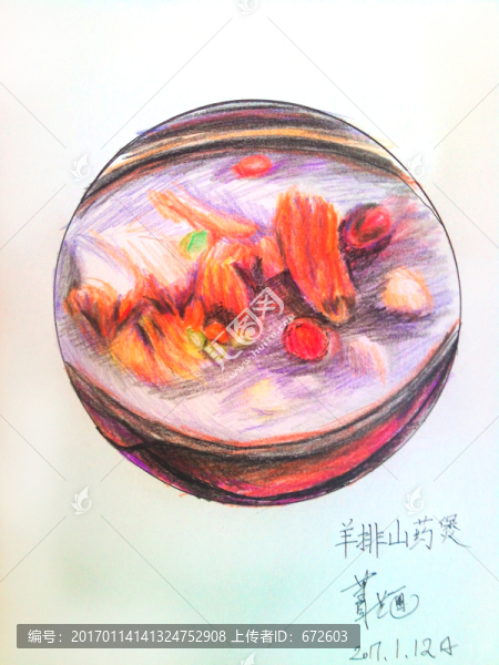 彩鉛兒童涂鴉山藥排骨湯