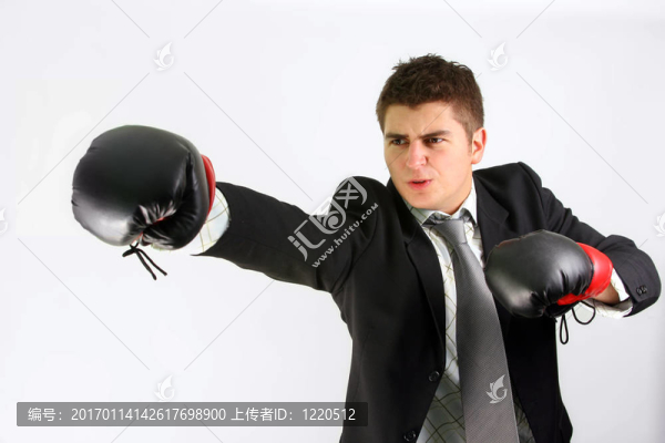拳擊的商人