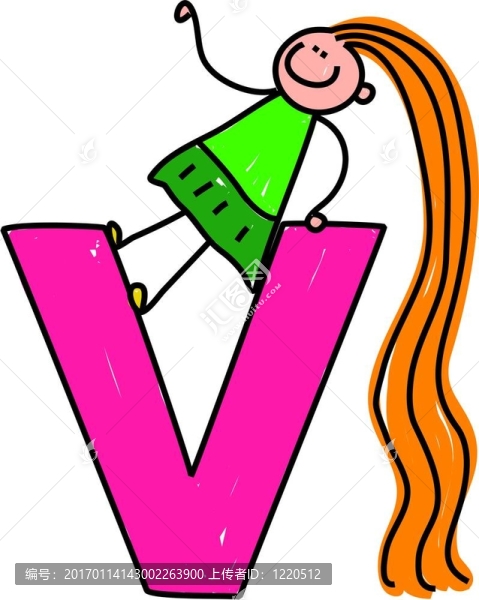 字母V的女孩