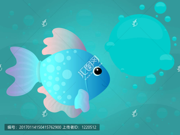 卡通魚的水下