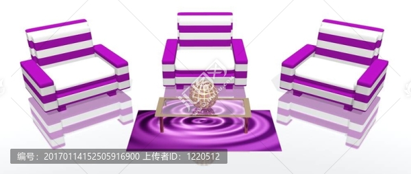 白色和紫色的休息室