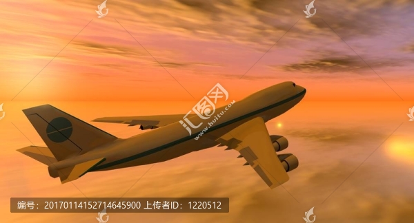日落時的747架飛機