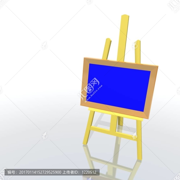 木制畫架，架上繪畫