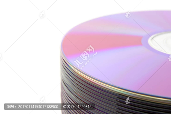 特寫疊紫色的DVD