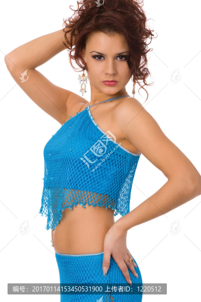 穿藍(lán)色衣服的女人