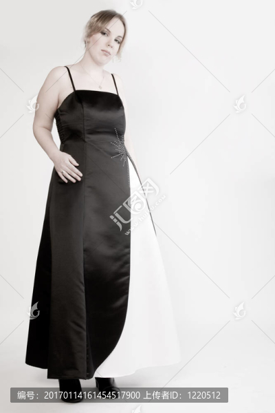 一個(gè)穿著節(jié)日禮服的金發(fā)女郎的肖像