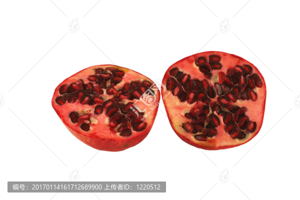 白色背景上分離的石榴