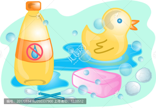 嬰兒沐浴套裝插畫(huà)