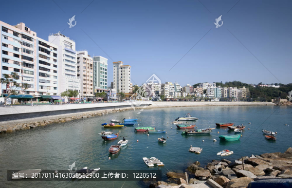 在海港