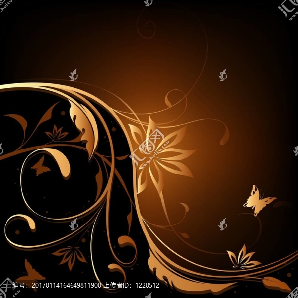 Brown,Orange,Floral的背景
