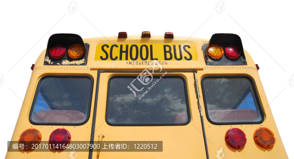白色背景下的校車隔離