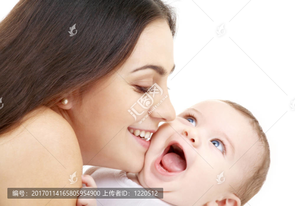 頑皮的媽媽和快樂的嬰兒