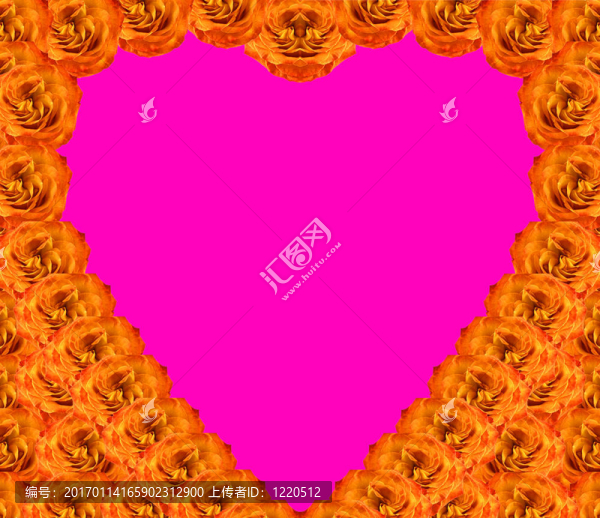 粉紅色的心。