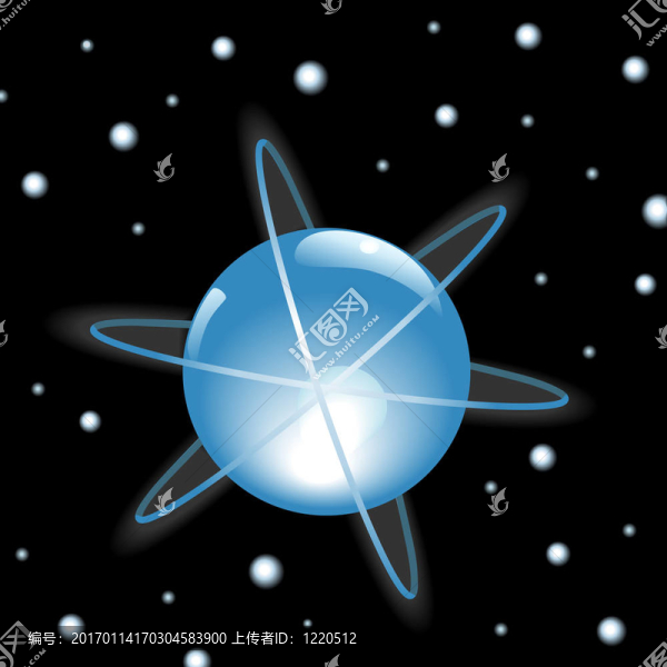 外層空間中的藍(lán)色球軌道