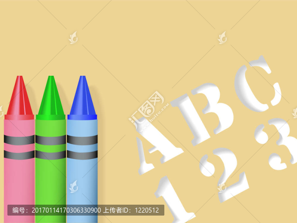 ABC,123模版蠟筆