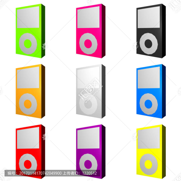 在各種顏色時尚MP3播放器