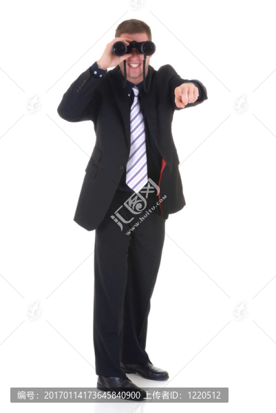 商人用雙筒望遠鏡