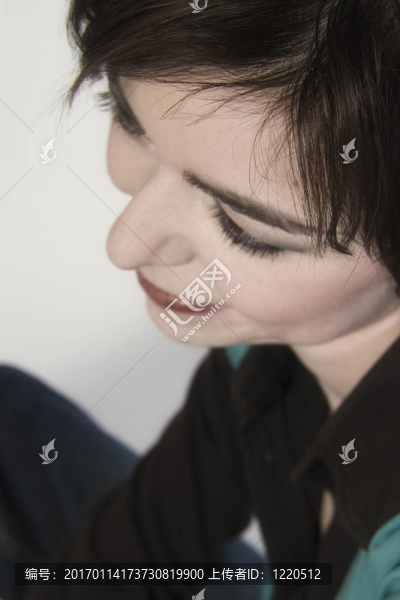美麗的中年婦女從上面