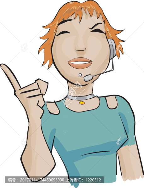 呼叫中心的女孩，一個綠色的布魯斯