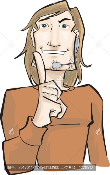 呼叫中心運營商橙色衣服