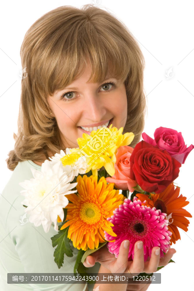 女人與花