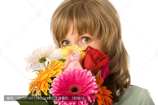 女人與花
