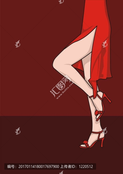 穿紅裙子的女人