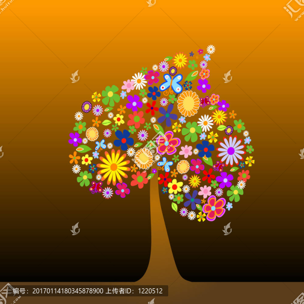 花的五顏六色的樹