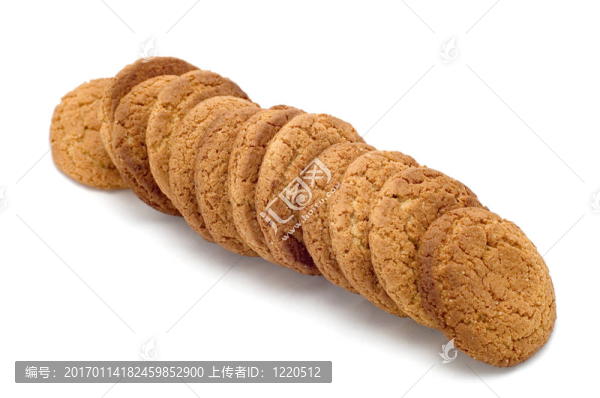 白色背景上的燕麥點心