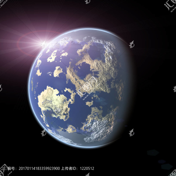 像地球一樣的行星在黑色背景上