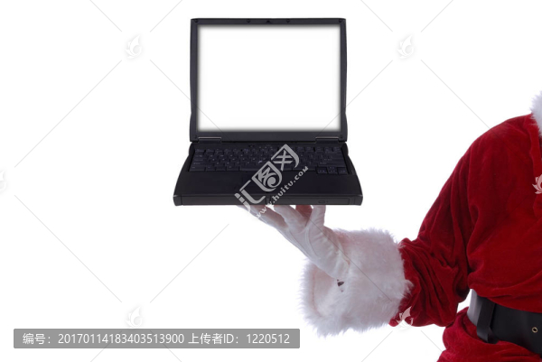 圣誕老人與筆記本電腦