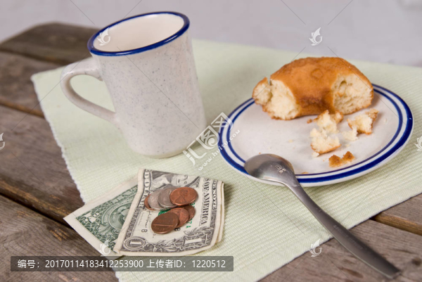 一杯咖啡和甜甜圈