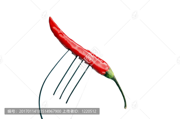 叉子上的紅辣椒