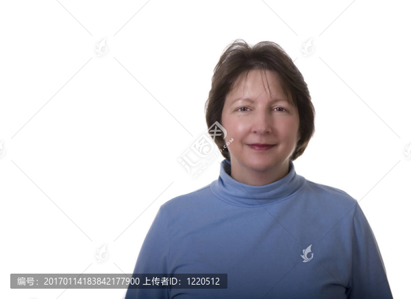 穿藍白的女人