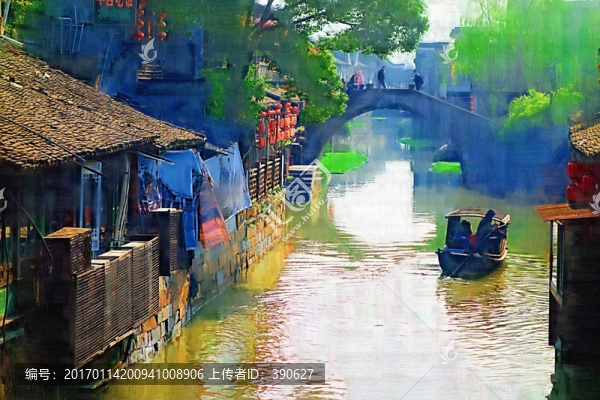 江南水鄉(xiāng)油畫