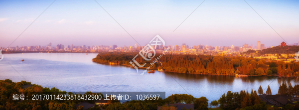 杭州西湖遠(yuǎn)眺城區(qū)全景圖