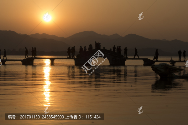 西湖落日