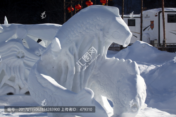 雪雕,雕塑,雪鄉(xiāng),冰雪