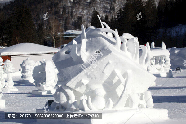 雪雕,雕塑,雪鄉(xiāng),冰雪藝術(shù),雪