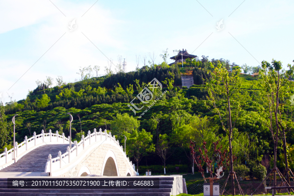 涼亭,湖泊,石橋