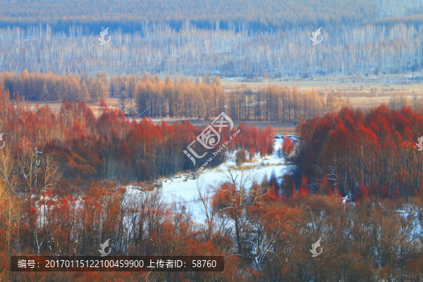 山林雪景
