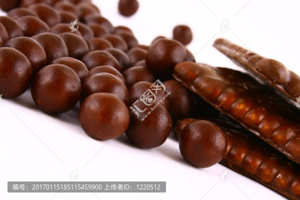 白色背景巧克力糖