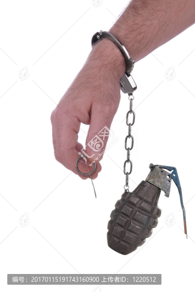 戴著手銬的手榴彈