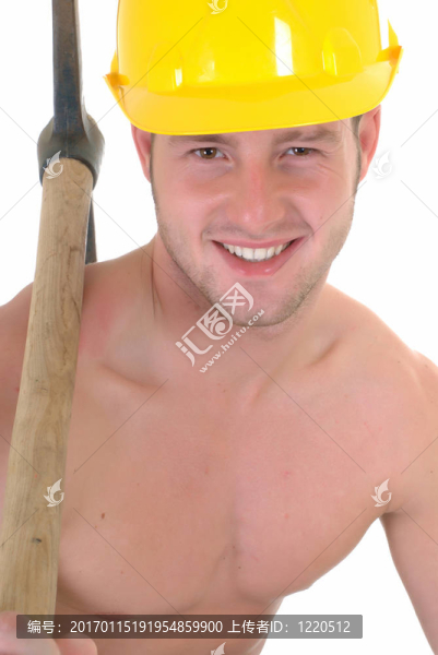 男子氣概的建筑工人