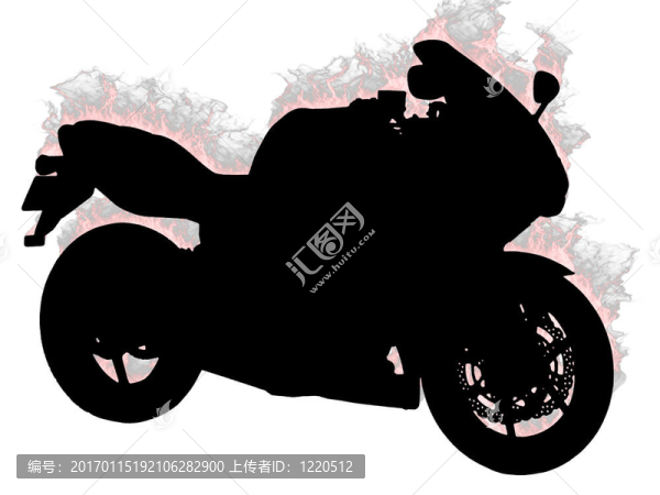 摩托車(chē)上的剪影