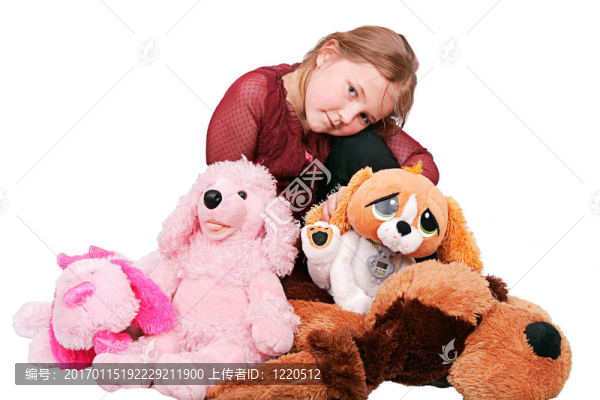 女孩和毛絨動物