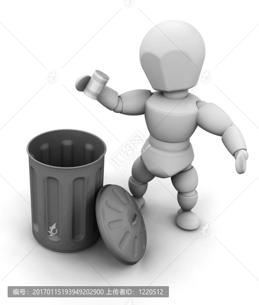 人放在垃圾桶里