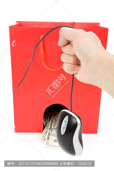購(gòu)物袋和電腦鼠標(biāo)
