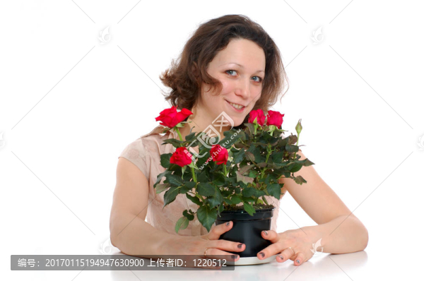 女人與玫瑰