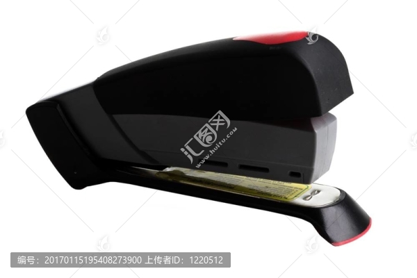 在一個白色的黑色的訂書機(jī)